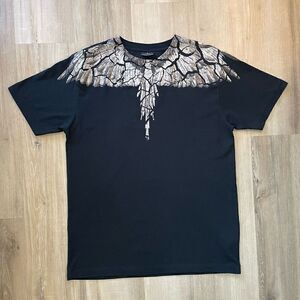 Marcelo Burlon Men's Black/Brown Earth Wings Short Sleeve T-Shirt $400 Medium